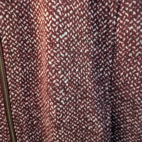 Lands End Womens Full Zip PurpleTextured Herringbone Knit Jacket Size 10-12 M - Picture 3 of 6